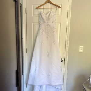 Mori Lee White Satin Wedding Dress